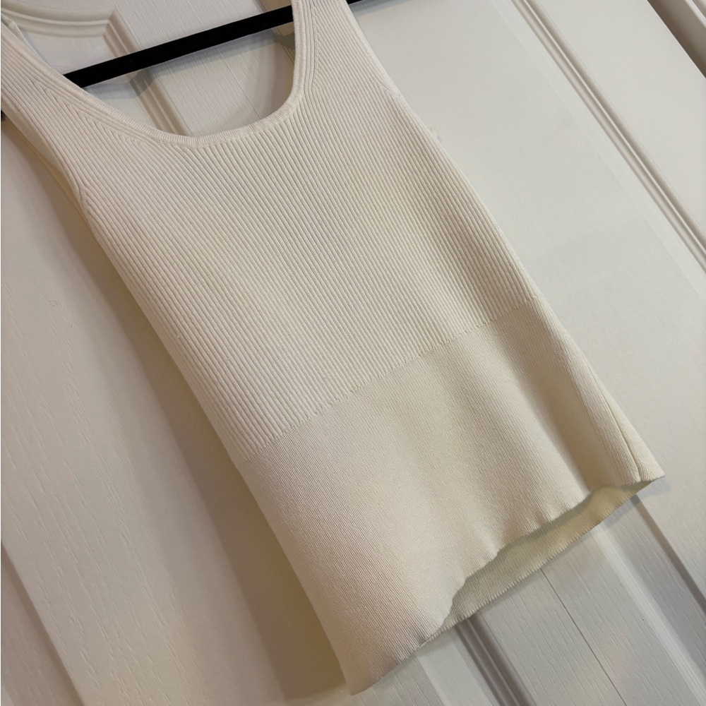 Dynamite White Ribbed Tank Top - Picture 2 of 4